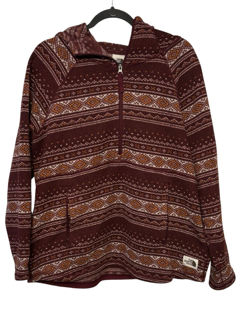 The North Face Crescent Knit Fair Isle Hooded Knit Jacket Size XL